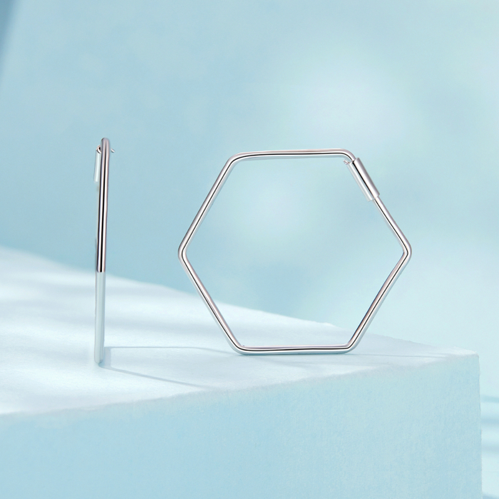 Cercei argint hexagonali [4]