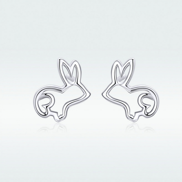 Cercei argint iepurasi placati cu rodiu [2]