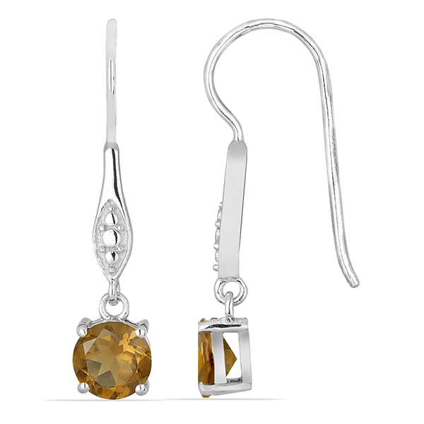 Cercei argint Isadora, 925, cu cuart culoarea mierii - EVA0040 [2]