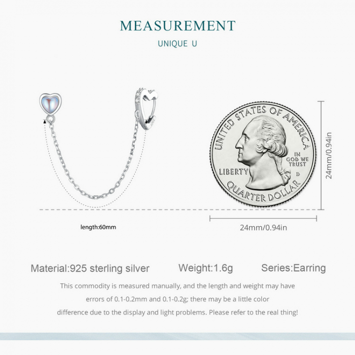 Cercel argint lant si inimioare [12]