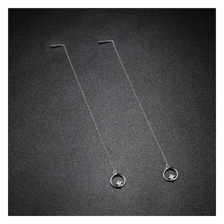 Cercei argint lungi cu cercuri placati cu rodiu [5]