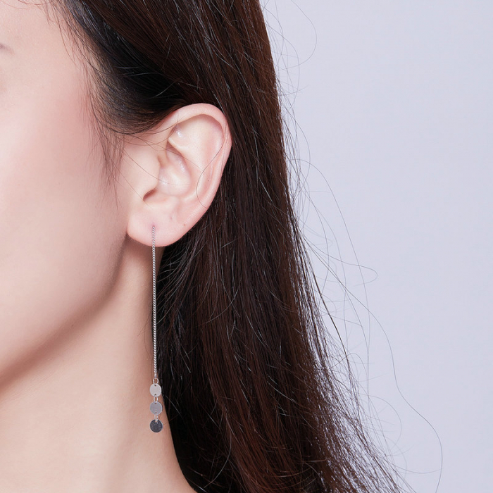 Cercei argint lungi cu paiete [6]