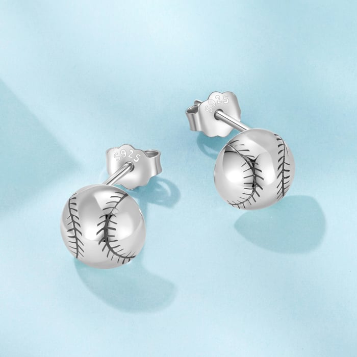 Cercei argint Minge de Baseball [3]