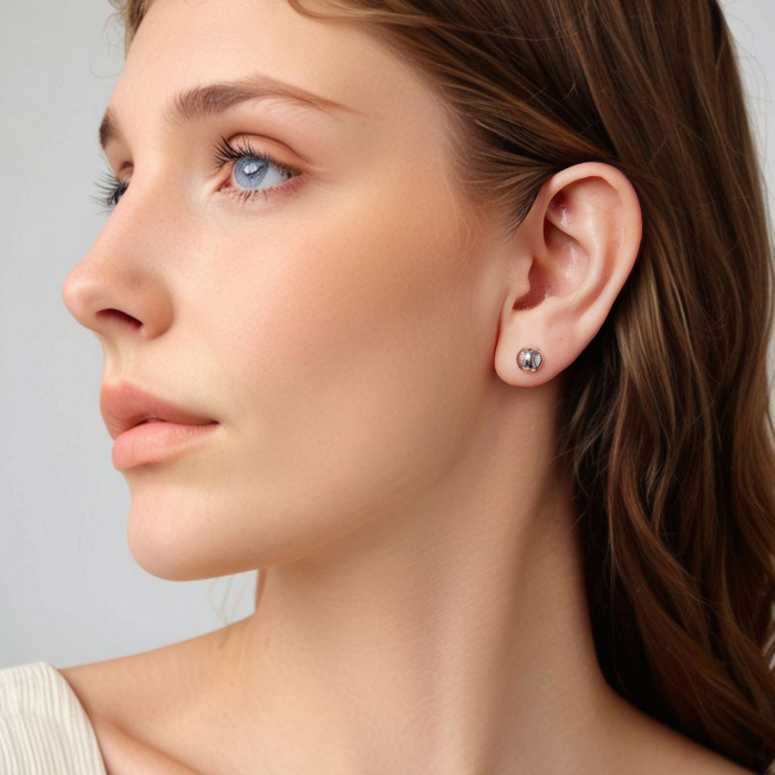 Cercei argint Minge de Baseball [4]