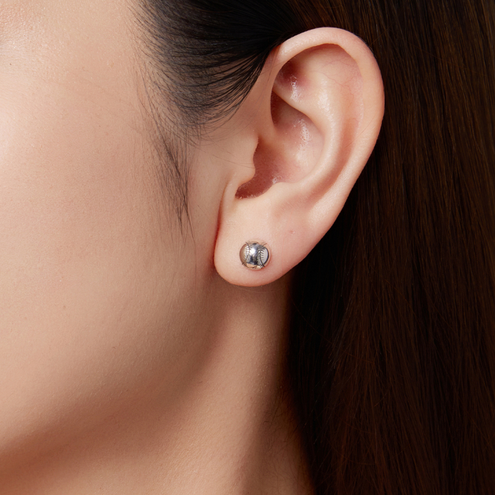 Cercei argint Minge de Baseball [8]