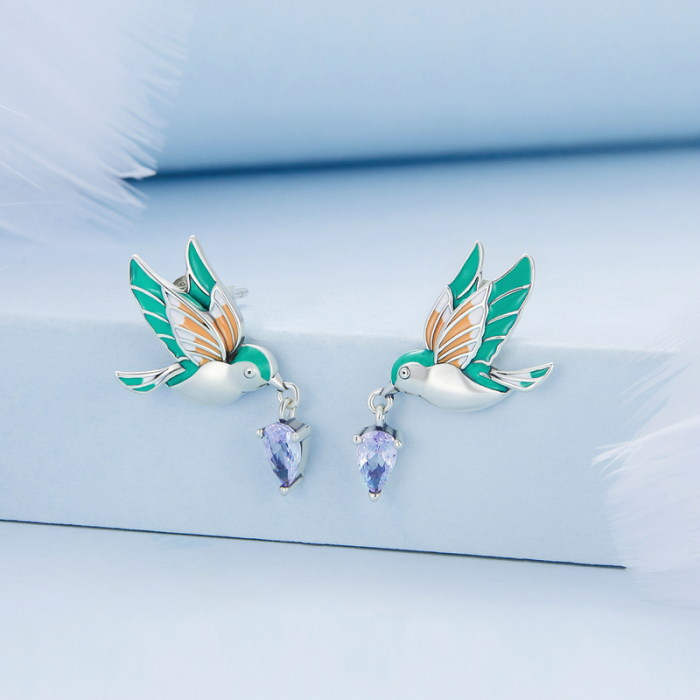 Cercei argint pasari colibri [3]