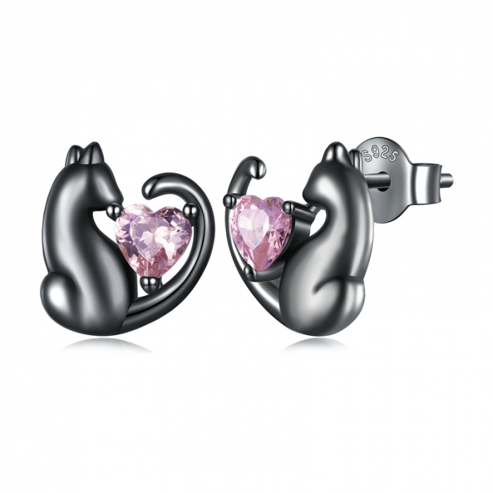 Cercei argint pisicute negre [11]