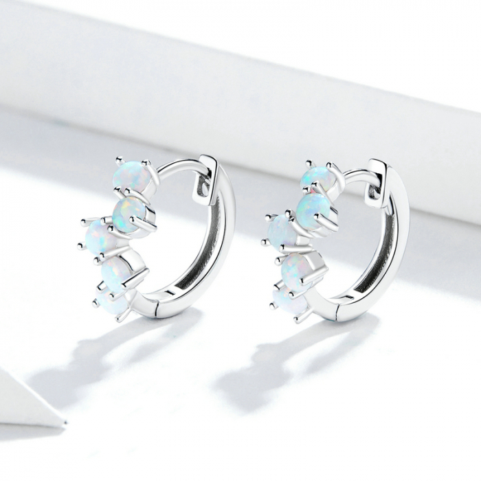 Cercei argint rotunzi cu opal [7]