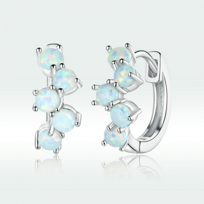 Cercei argint rotunzi cu opal [8]