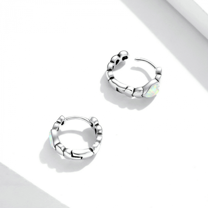 Cercei argint rotunzi cu opal [3]