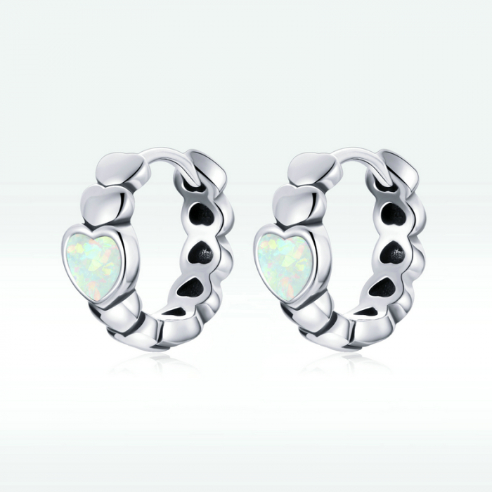 Cercei argint rotunzi cu opal [8]