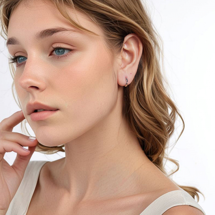 Cercei argint rotunzi cu valuri [4]