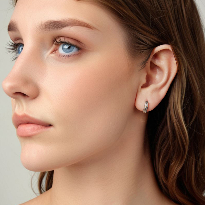 Cercei argint rotunzi Floarea Soarelui [4]