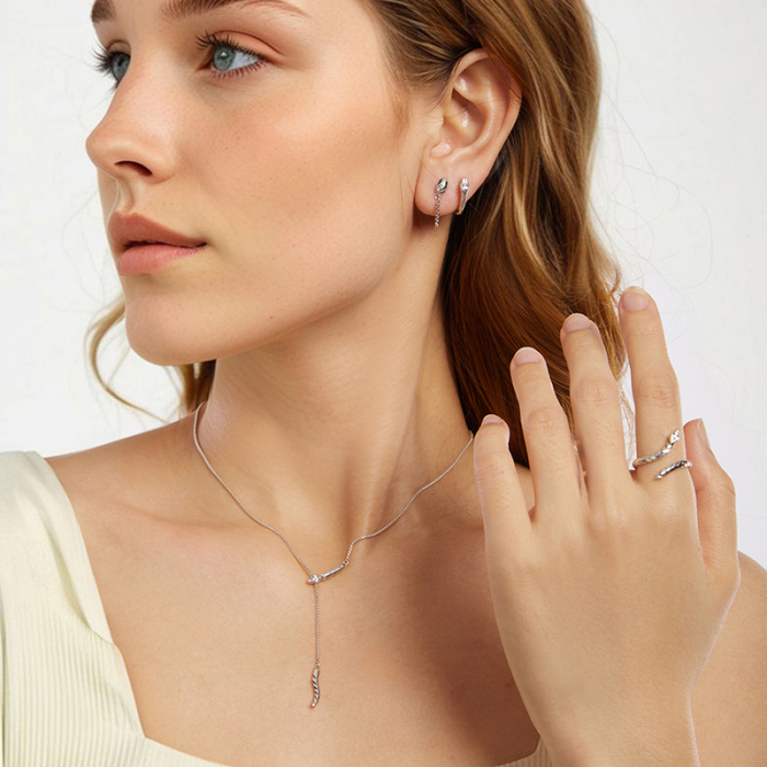 Cercei argint sarpe cu zirconii [22]