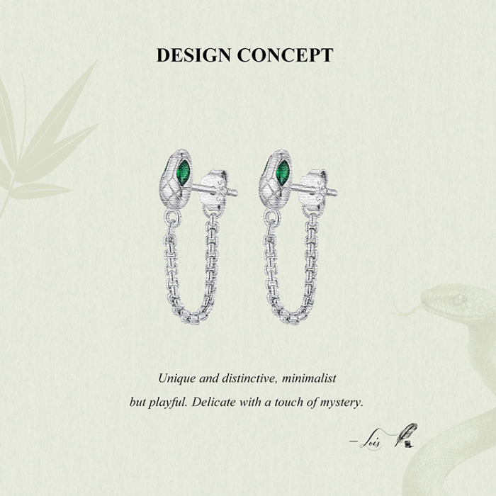 Cercei argint sarpe cu zirconii [15]