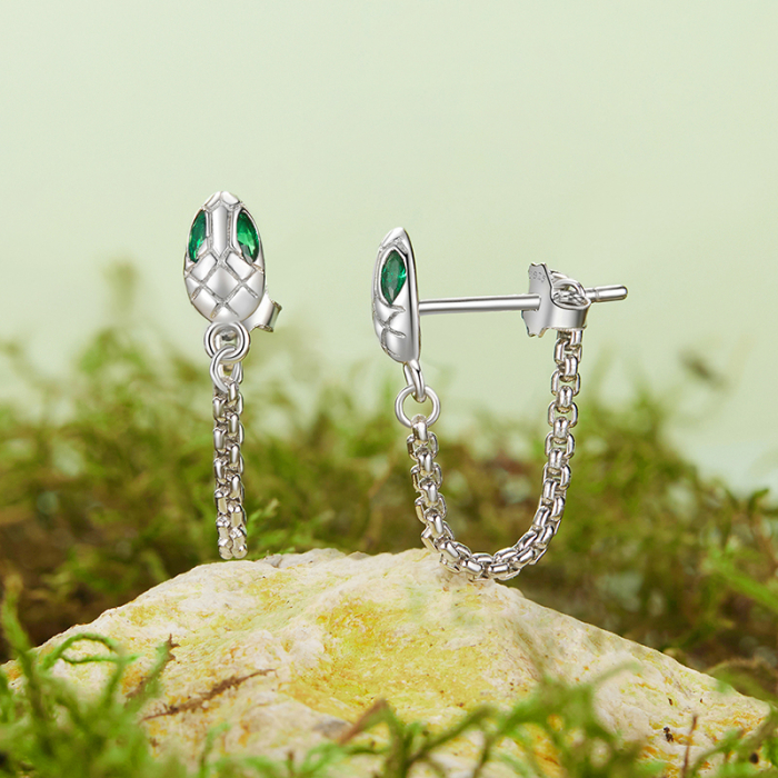 Cercei argint sarpe cu zirconii [7]