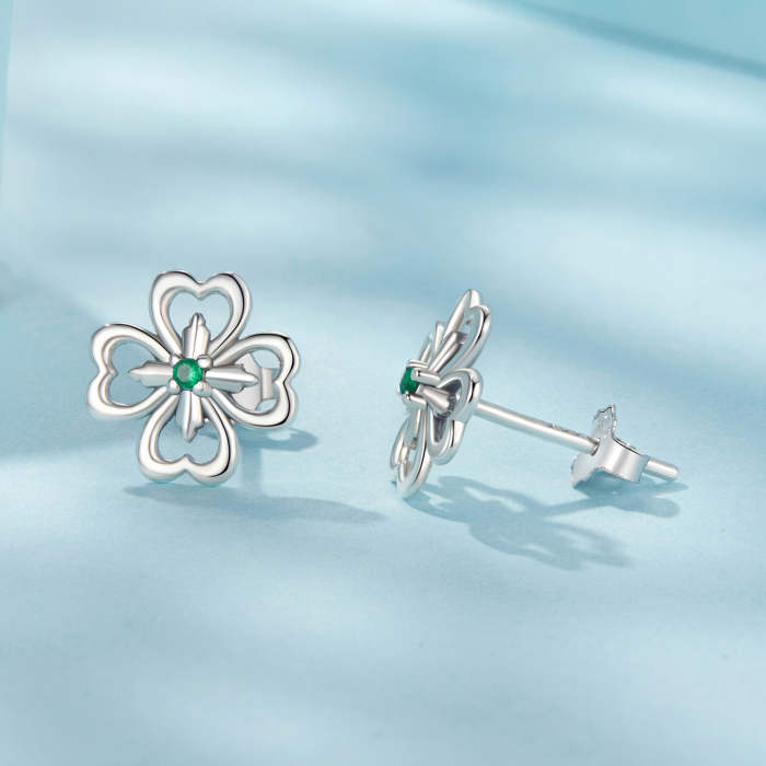 Cercei argint Trifoi cu Patru Foi [7]