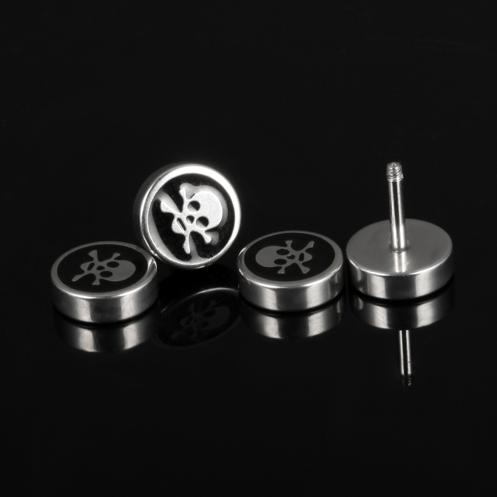 Cercei inox cu cranii [3]