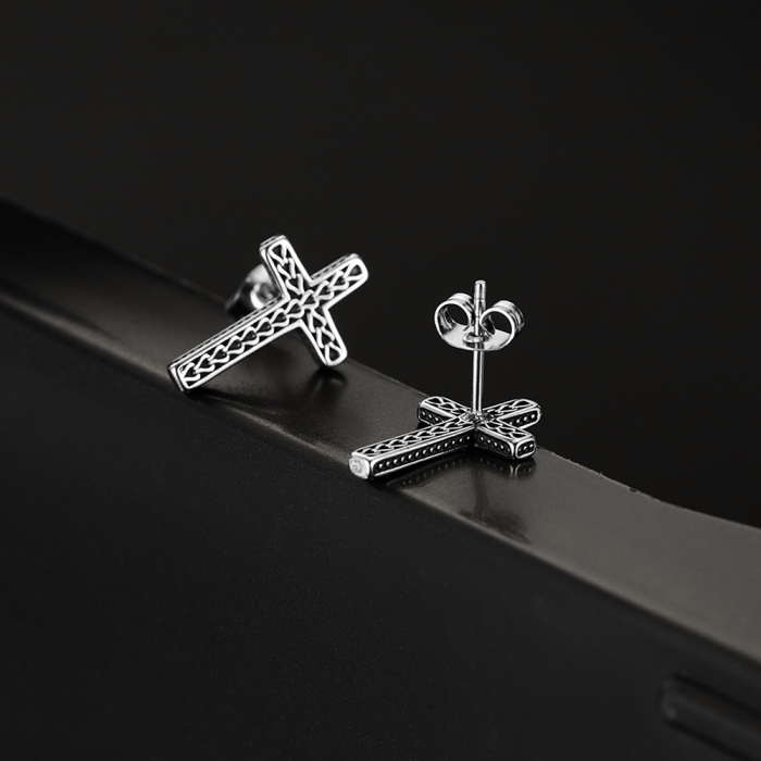 Cercei inox cu cruce [7]