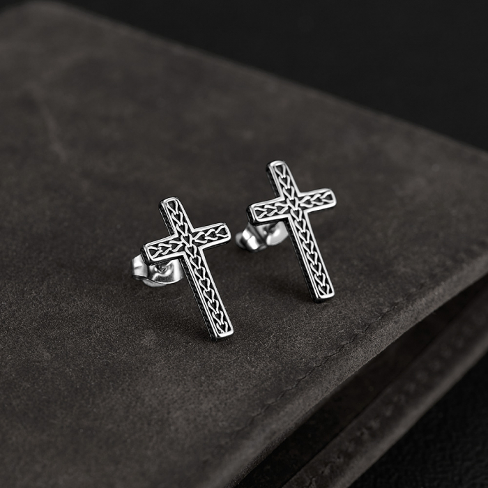 Cercei inox cu cruce [14]