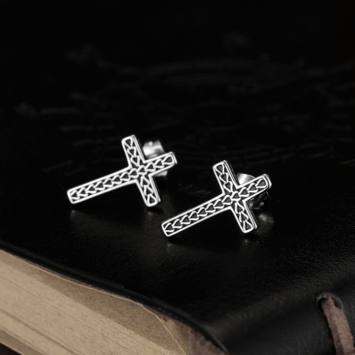 Cercei inox cu cruce [9]