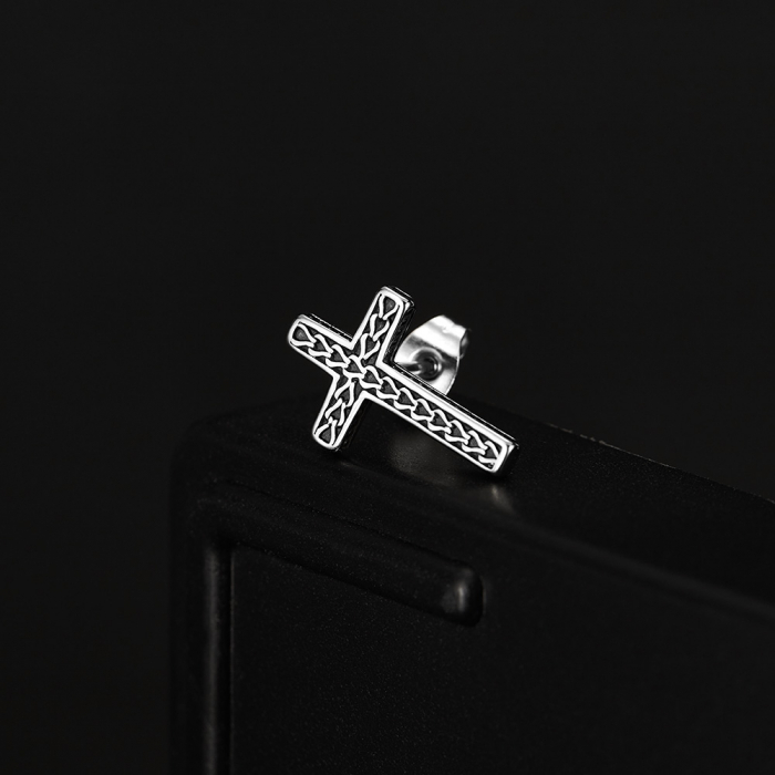 Cercei inox cu cruce [3]