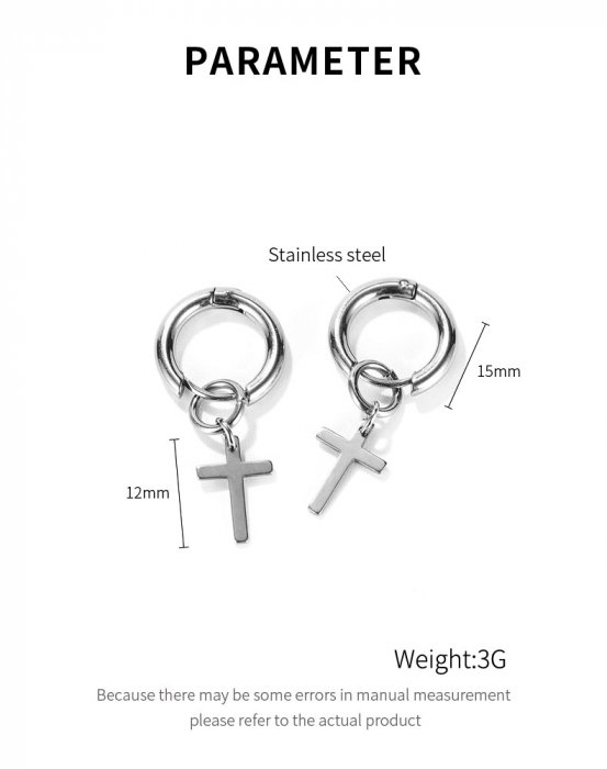 Cercei inox cu cruciulite [6]