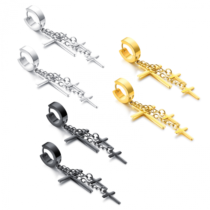 Cercei inox cu cruciulite [8]