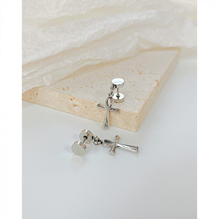 Cercei inox cu cruciulite [4]