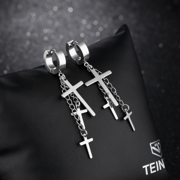 Cercei inox cu cruciulite [3]
