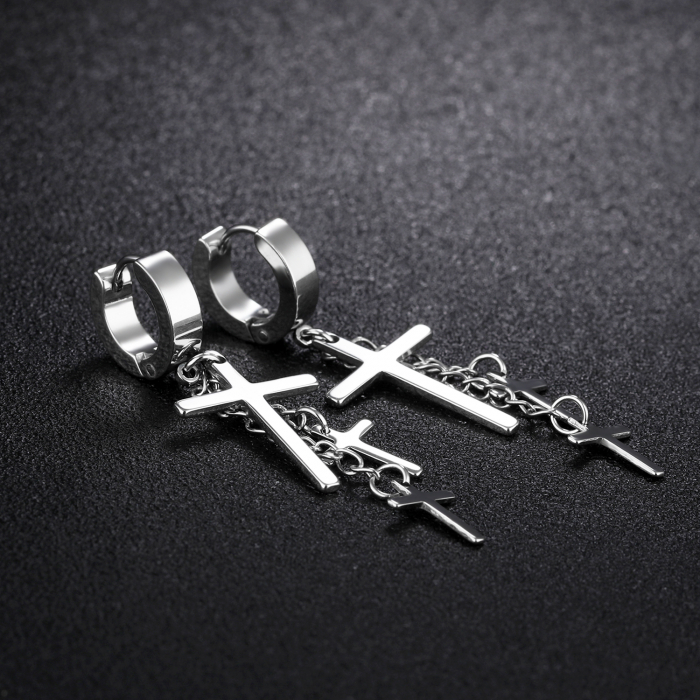 Cercei inox cu cruciulite [2]
