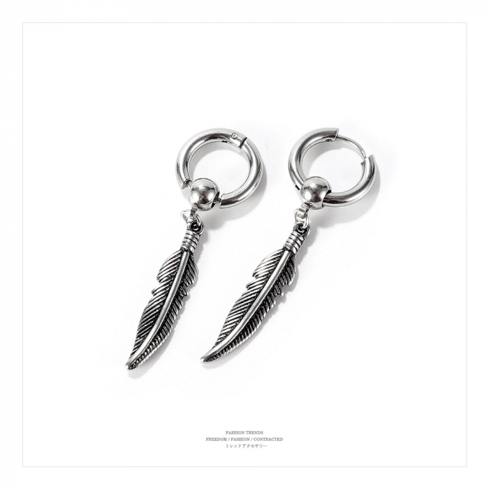 Cercei inox cu pene [14]