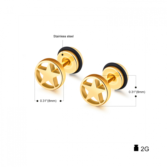 Cercei inox cu pentagrama [5]