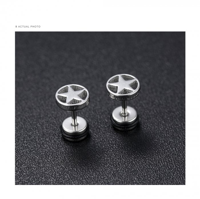 Cercei inox cu pentagrama [4]