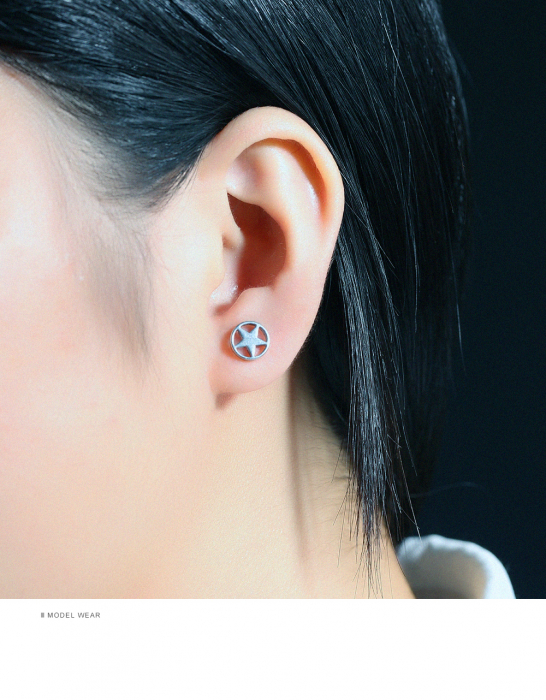 Cercei inox cu pentagrama [3]