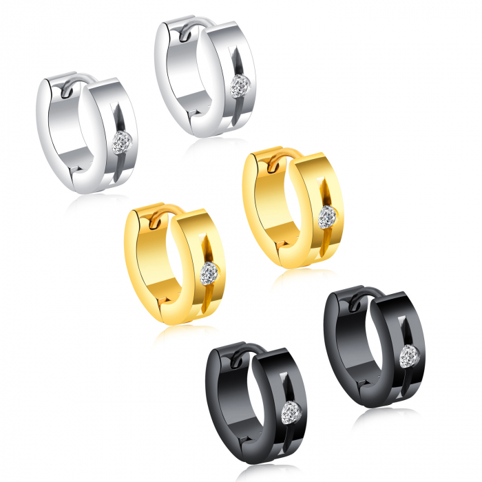 Cercei inox cu zirconiu [8]