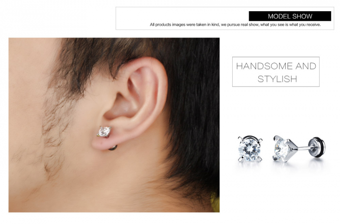 Cercei inox cu zirconiu [5]