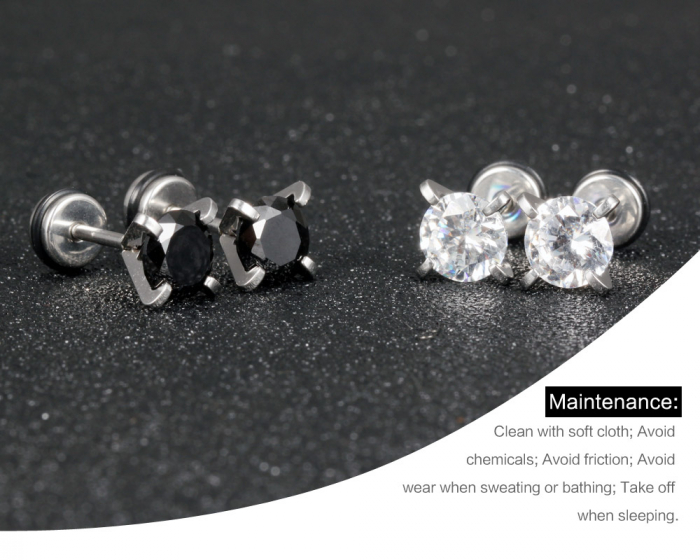 Cercei inox cu zirconiu [4]