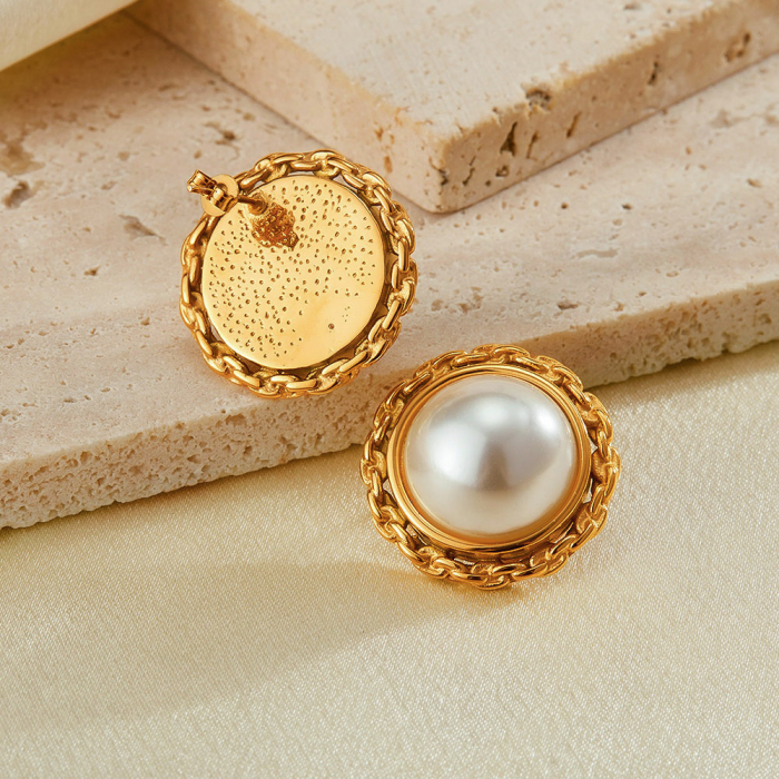 Cercei inox eleganti cu perle [3]