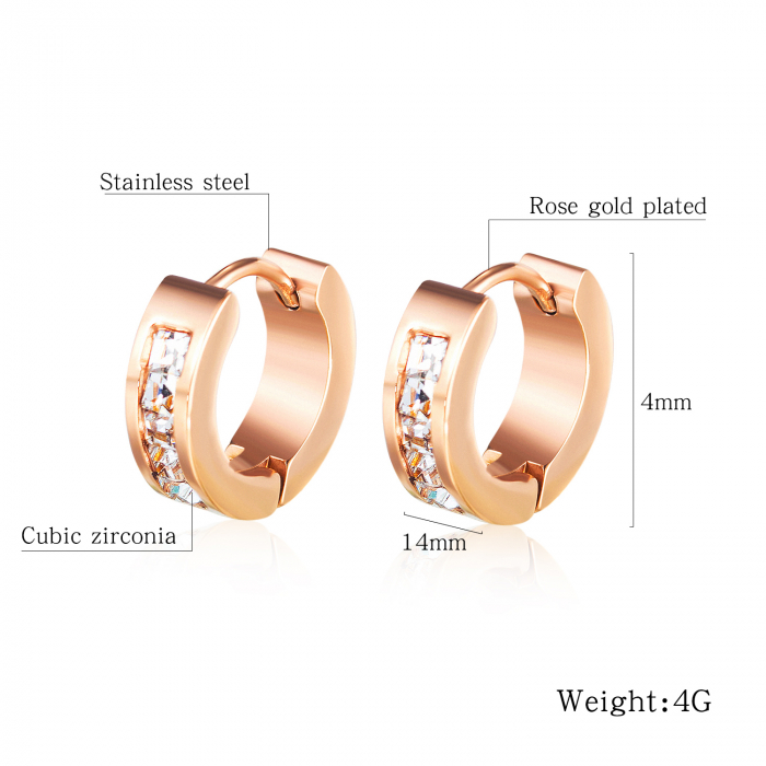 Cercei inox eleganti cu zirconii [5]