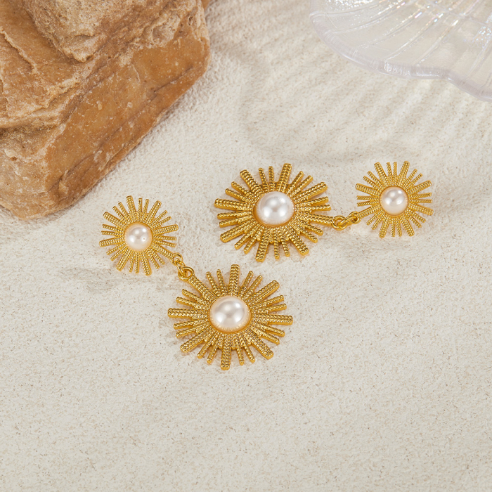 Cercei inox floare soarelui [2]