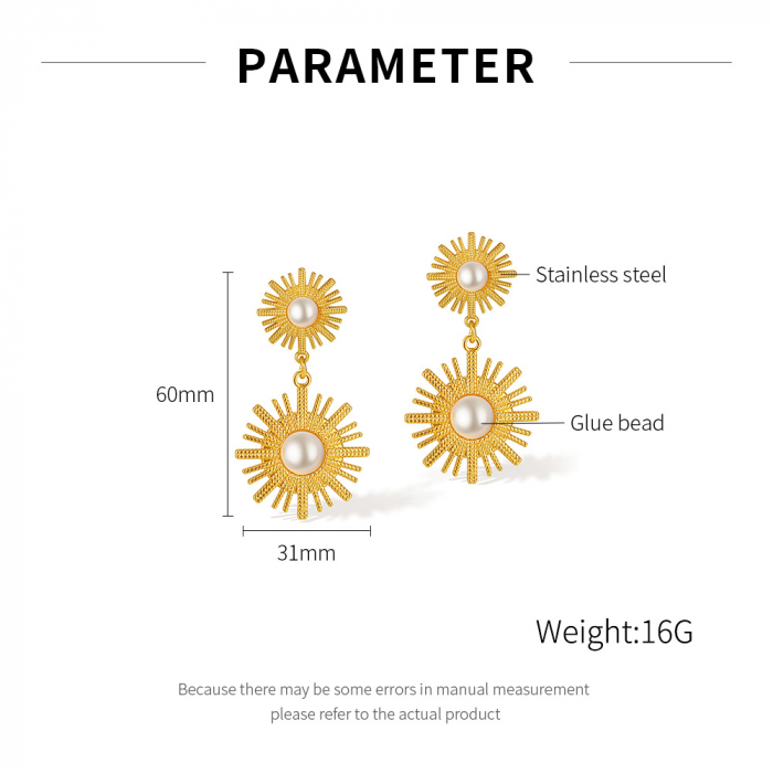 Cercei inox floare soarelui [13]