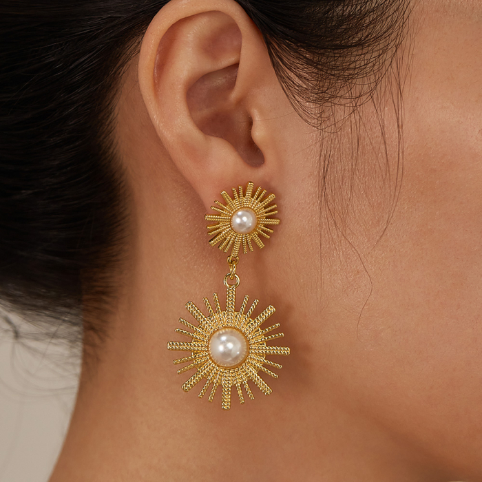 Cercei inox floare soarelui [15]