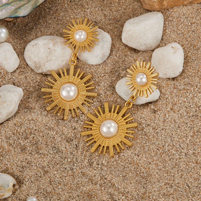 Cercei inox floare soarelui [5]