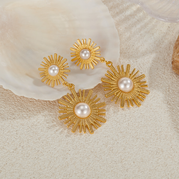 Cercei inox floare soarelui [9]