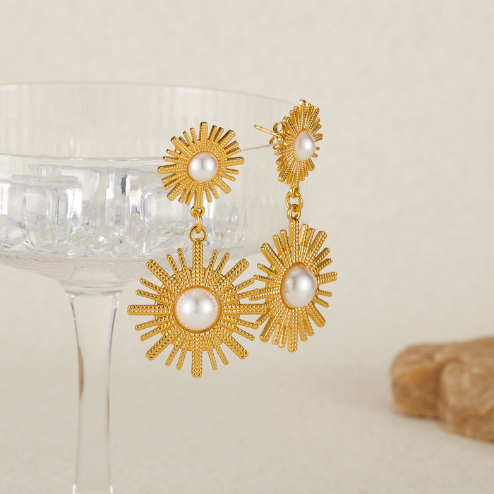 Cercei inox floare soarelui [3]