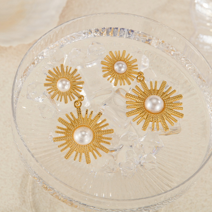 Cercei inox floare soarelui [10]