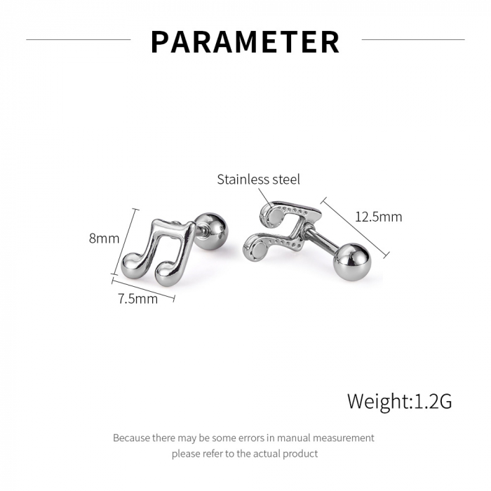 Cercei inox note muzicale [14]