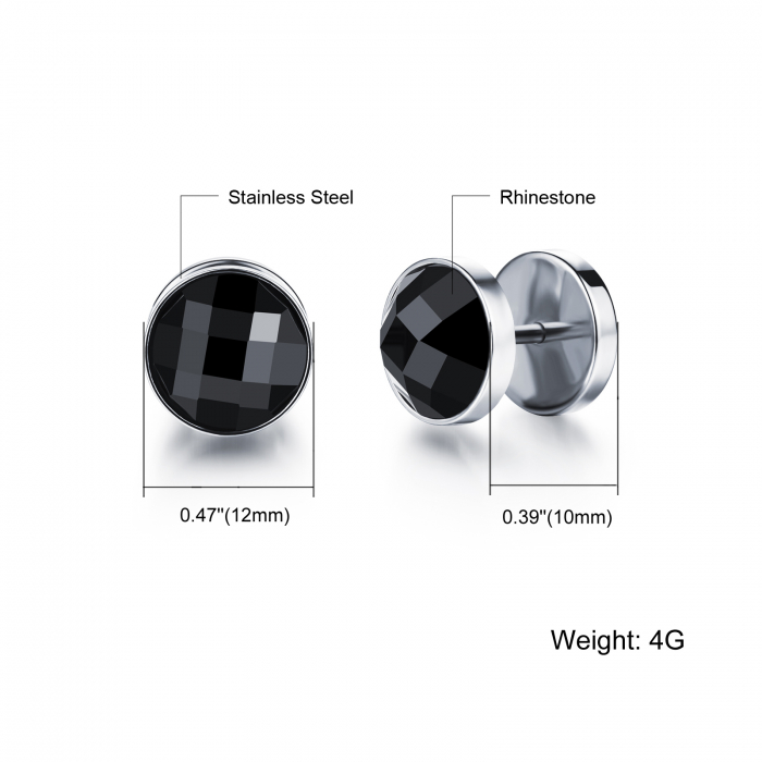 Cercei inox rotunzi cu zirconiu [3]