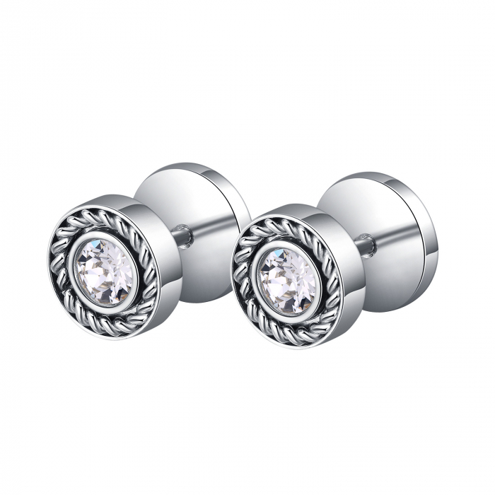 Cercei inox rotunzi cu zirconiu [1]